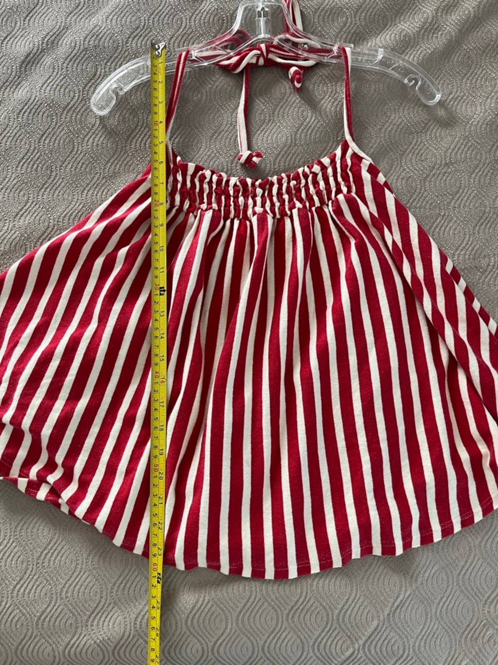 Free People 🆕 Coastal Town Red Striped Halter Top size X large - Picture 8 of 12